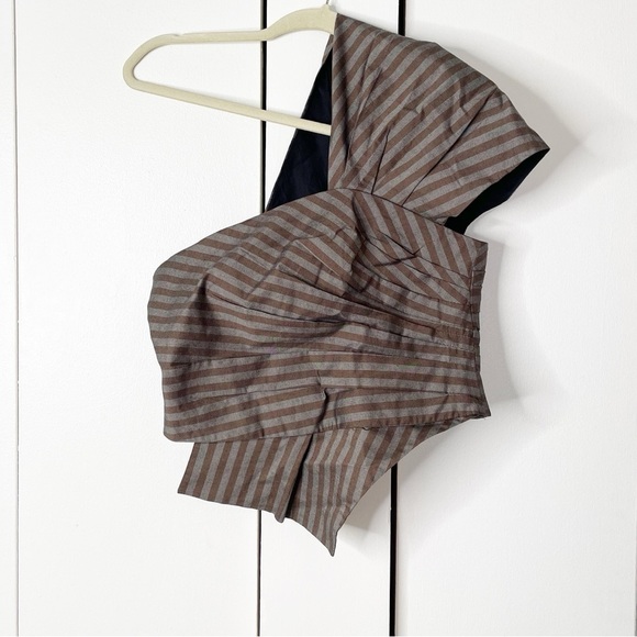 Tory Burch Stripe Wrap One Shoulder Top - Picture 6 of 10